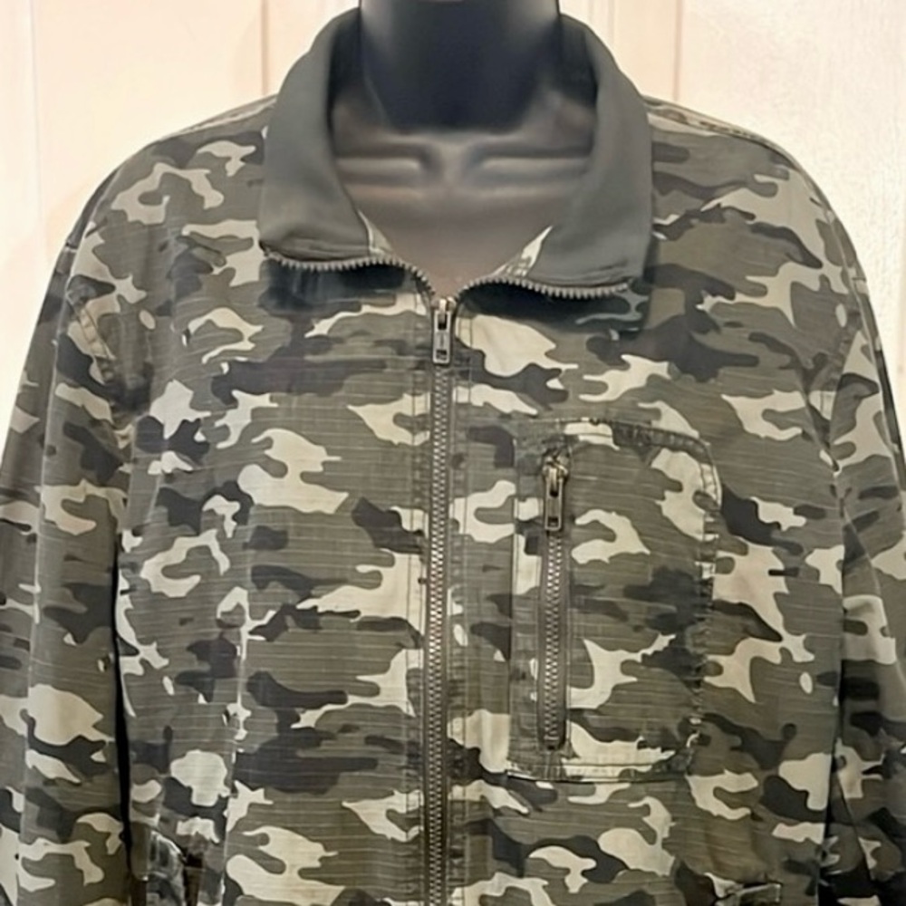 NWT 👲 AMERICAN RAG FULL ZIP COTTON CAMO CAMOUFLAGE LINED ZIP JACKET Men’s XL 42 - Picture 2 of 13